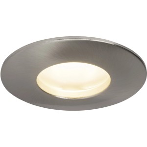 AEG LED-Einbauleuchte Verano, runder Einbaustrahler aus Edelstahl für Deckenmontage.