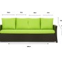 Setgarden Gartenkissen für Polyrattan-Möbel, 180x60x50 cm, Lemon, für 3-Sitzer Gartensofa.