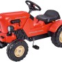 Roter BIG Trettraktor Porsche Diesel Junior mit verstellbarem Sitz für Kinder.