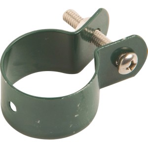 Grüne Strebenschelle Ø 40 mm aus Stahl, Zubehör für Zaunbau.