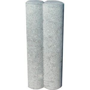 Graue Duopal Doppelpalisade aus Beton, 25x10x6 cm, zur Beet- und Wegeinfassung.