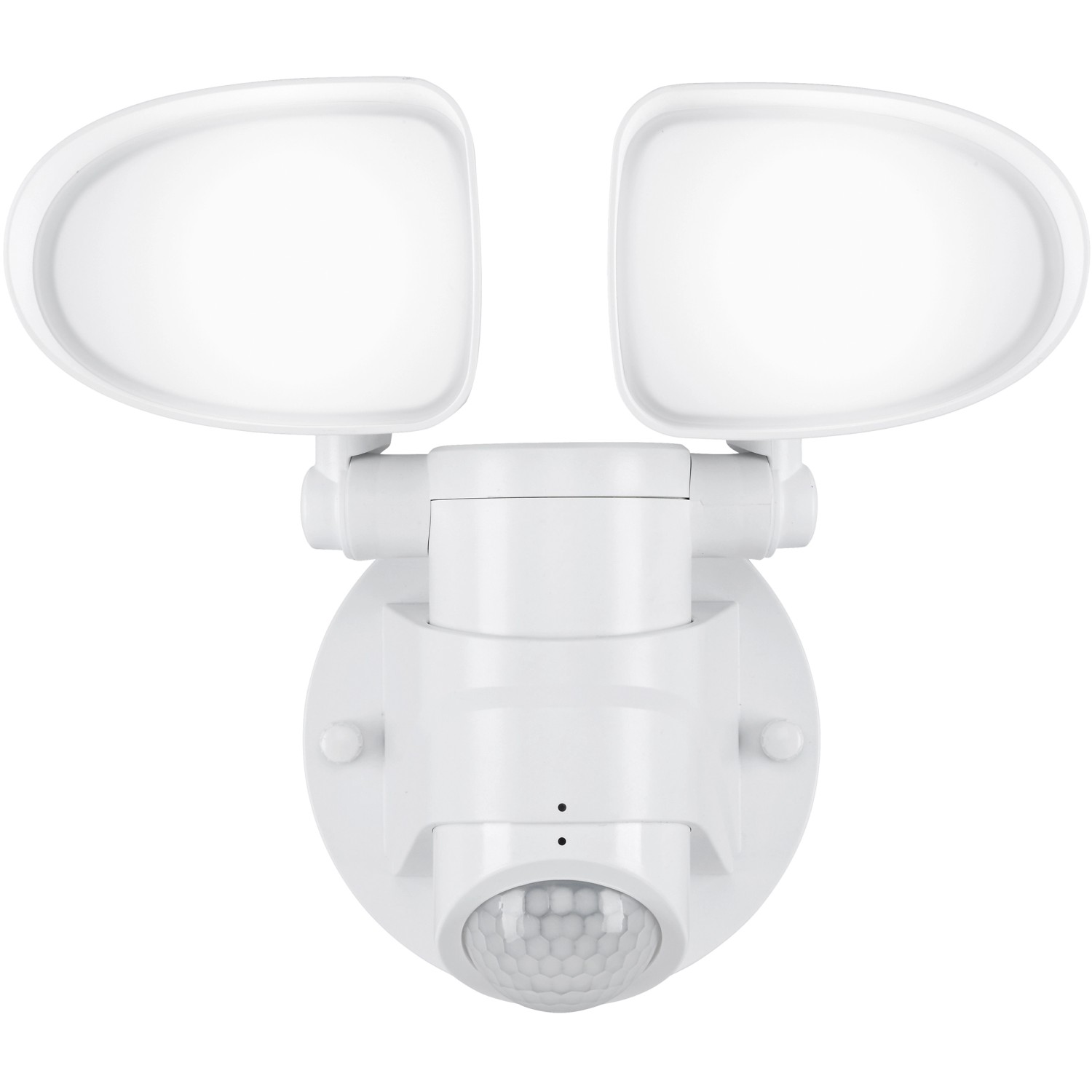 Weiße Telefunken LED-Außenleuchte mit Bewegungsmelder, 2-flammig, 1000 lm.