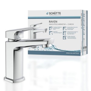 Schütte Waschtischarmatur Raven Chrom, Aufputz-Armatur mit modernem Design.