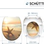 Schütte WC-Sitz Sea Star Duroplast mit Strandmotiv, Absenkautomatik und Schnellverschluss.