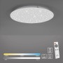 Weiße LED-Deckenleuchte Sternenhimmel (48x48cm) mit Fernbedienung zur Dimmung der Lichtfarbe.