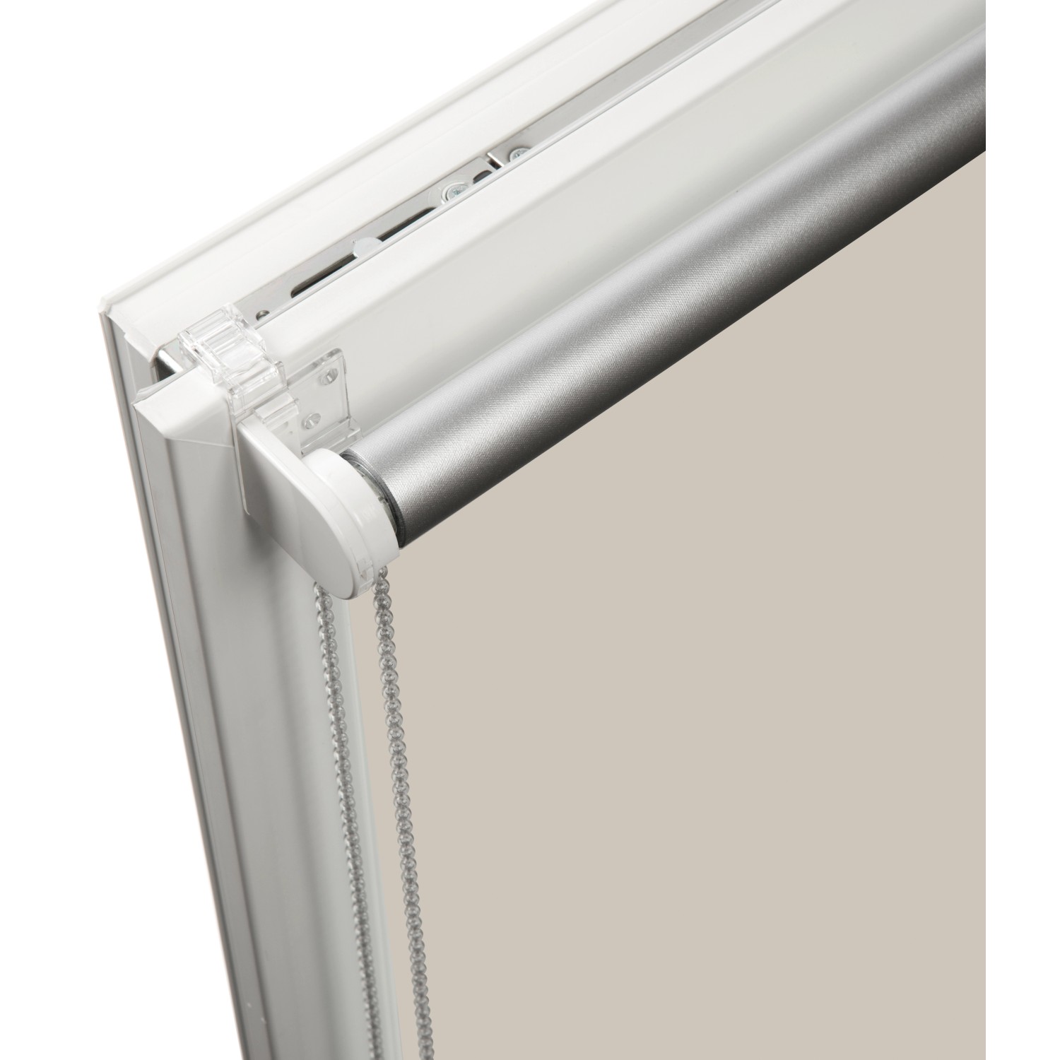 Schöner Wohnen Thermo-Rollo Martha, 45x150 cm, Beige, Detailaufnahme der Rollomechanik.
