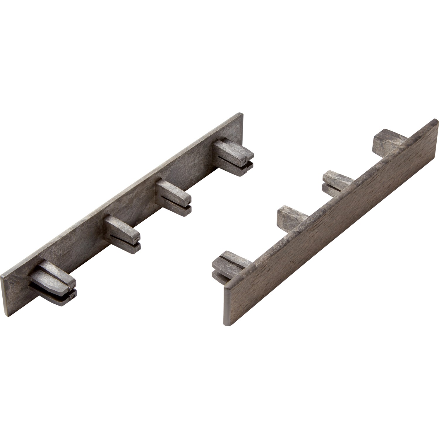 6 hellgraue Endkappen für WPC Terrassendielen, zur Abdeckung der seitlichen Hohlkammern.