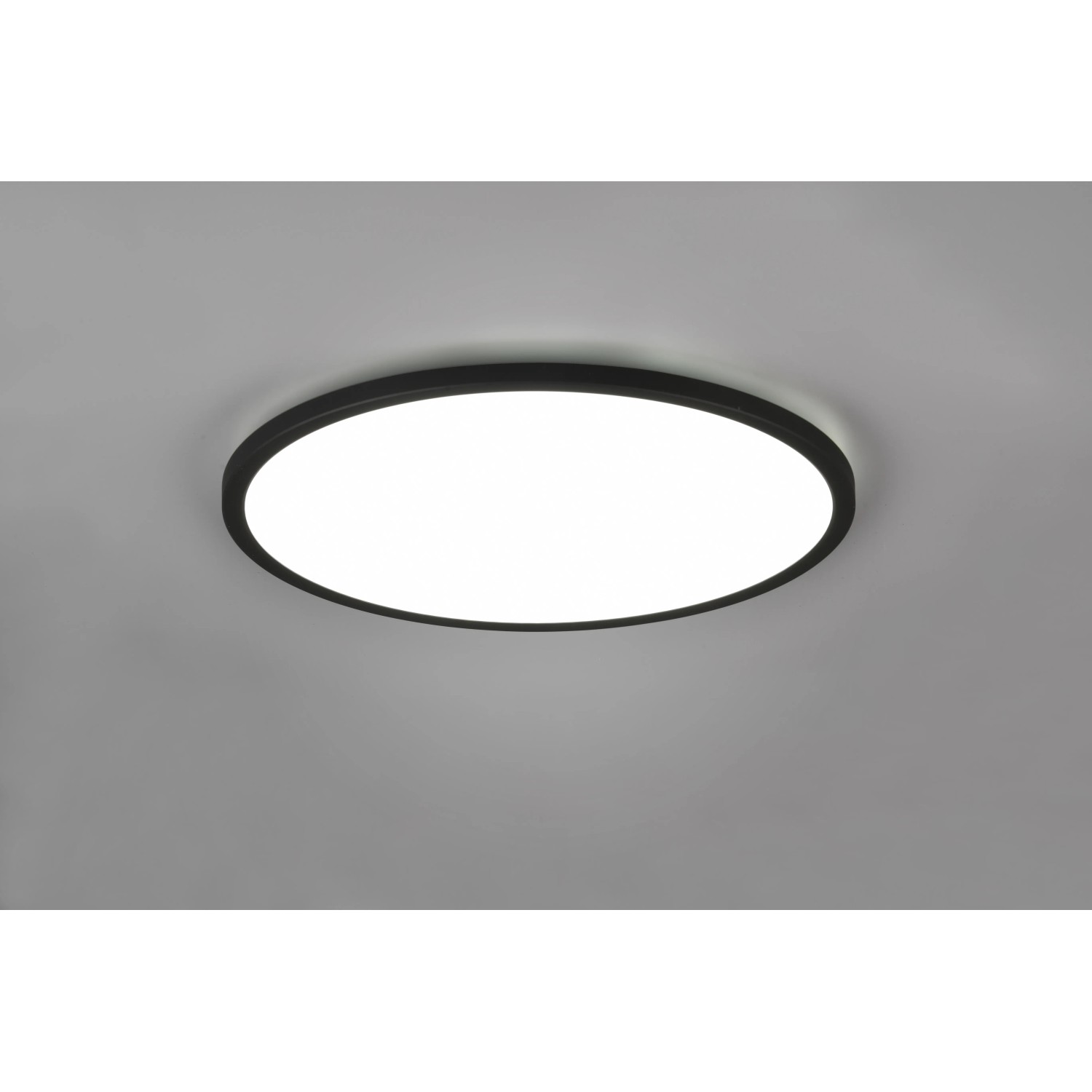 Schwarze, runde Reality LED-Deckenleuchte Aureo, 40 cm Durchmesser, für Panels & Wohnraumbeleuchtung.