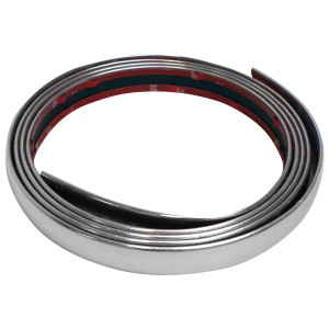 Eufab Chrom Zierleiste, 2,45m, selbstklebend für Außenausstattung in Silber.