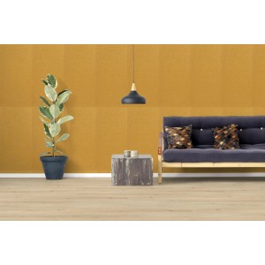 Orange Jangal Modular Wall Dekor-Paneele aus Filz an einer Wand im Raum, mit gefasten Kanten. Moderne Wandgestaltung.