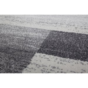 Kayoom Kurzflorteppich Falkland Port Louis, 200x290 cm, Silber mit meliertem Patchwork-Design.