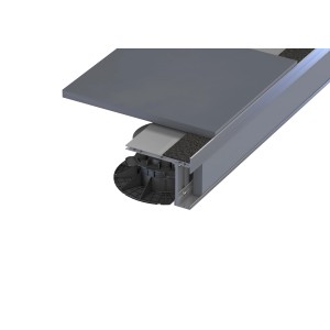 Randabschluss Rahmen Pro für Terrassendielen: Stabiler Rahmen mit Stellfüßen für Platten.