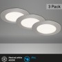 Briloner LED-Einbauleuchten 3er-Set, Nickel matt, neutralweißes Licht für Deckenmontage.