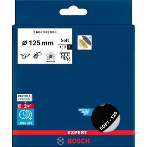 Bosch Expert Multiloch Stützteller, Ø 125mm, Soft, für Exzenterschleifer. Zubehör für staubfreies Schleifen.