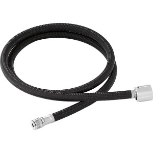 Ersatz-Geschirrbrauseschlauch aus schwarzem Nylon mit verchromten Anschlüssen für WT-5091 und KI-5091.