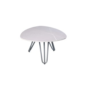 Grauer Garden Pleasure Gartentisch Emilia Oval, 68x68 cm, mit Aluminiumgestell.
