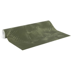 LOOKS by Wolfgang Joop Vliestapete Palm Fan Grün, Detailansicht der grünen Dekortapete.