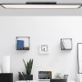 Schwarzes LED-Panel Jacinda, 120x30 cm, an Zimmerdecke montiert.