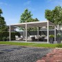 Weide E-Deluxe Plus | elektrische Pergola mit LED | Voll Aluminium | 4 x 6 M | motorisiertes Lamellendach Ivory Sand_3