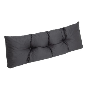 Anthrazitfarbenes gestepptes Rückenkissen 120x40cm für Palettenmöbel. Komfortables Gartenkissen für Outdoor Lounge.
