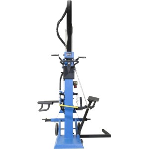 Blauer Güde Langholzspalter GHS 1000/20TEZ-A mit Stammheber und Transportdeichsel.