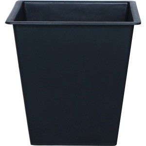 Anthrazit-grauer Polyrattan Pflanzkasten mit Rollen, 82x28x72 cm, für den Garten oder die Terrasse.