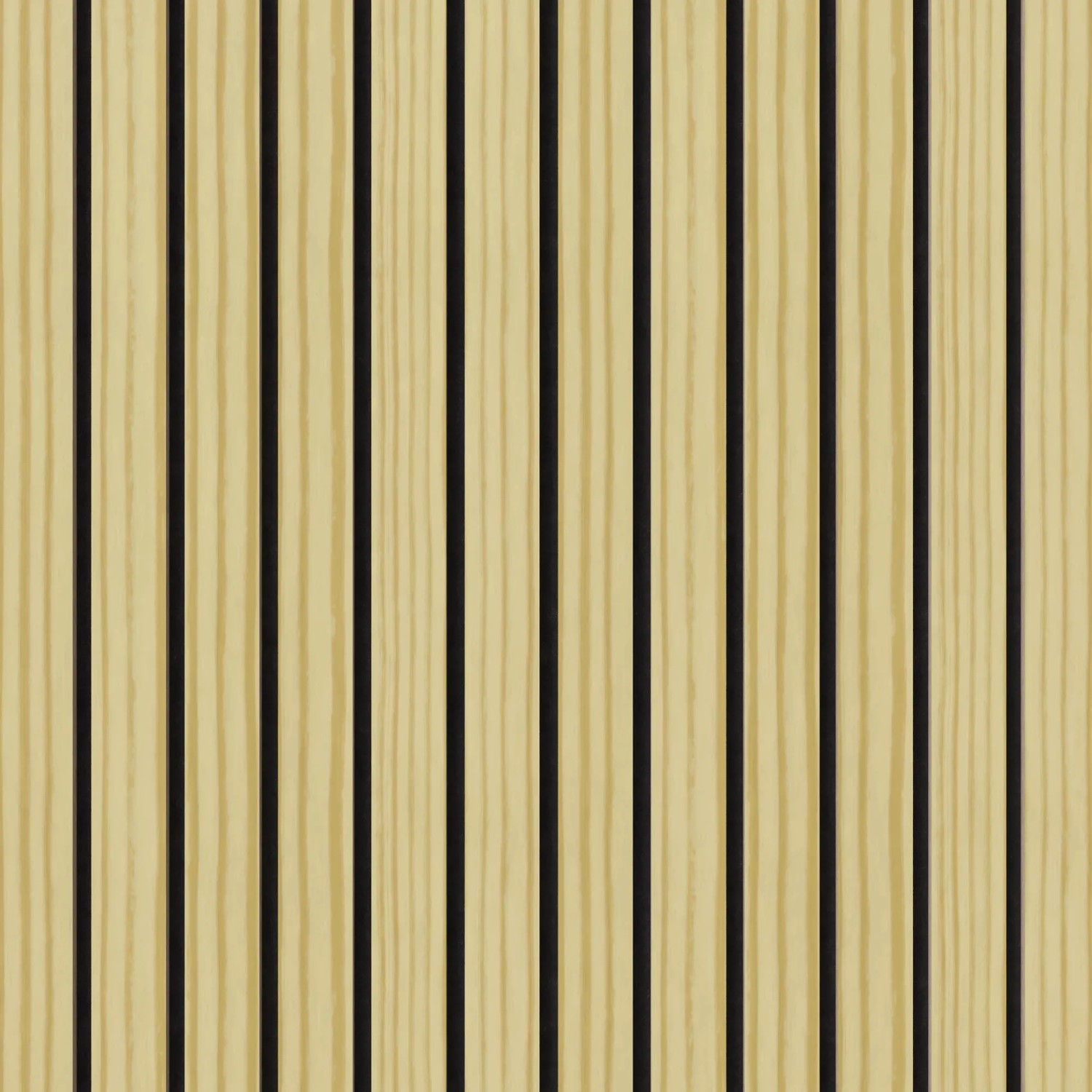 Akustikpaneel Kiefer, brandhemmend, mit schwarzem Filz. Holzverkleidung für Wand und Decke.