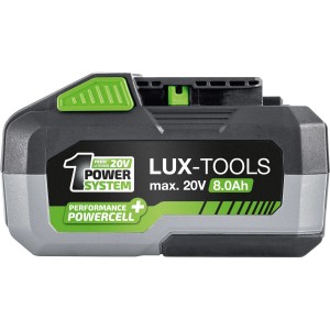 LUX-TOOLS Akku AK-20/8.0, 20V 8Ah für Elektrowerkzeuge des 1 PowerSystem. Grau-grünes Design.
