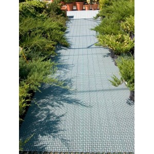 Graue Pool Unterlegplatten 55,5x55,5 cm als Bodenschutzmatten für Pools und Teiche.