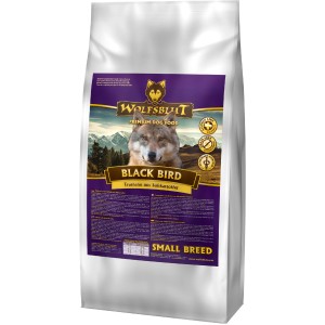 Wolfsblut Black Bird Small Breed Hunde-Trockenfutter Truthahn mit Süßkartoffel im Futtersack.