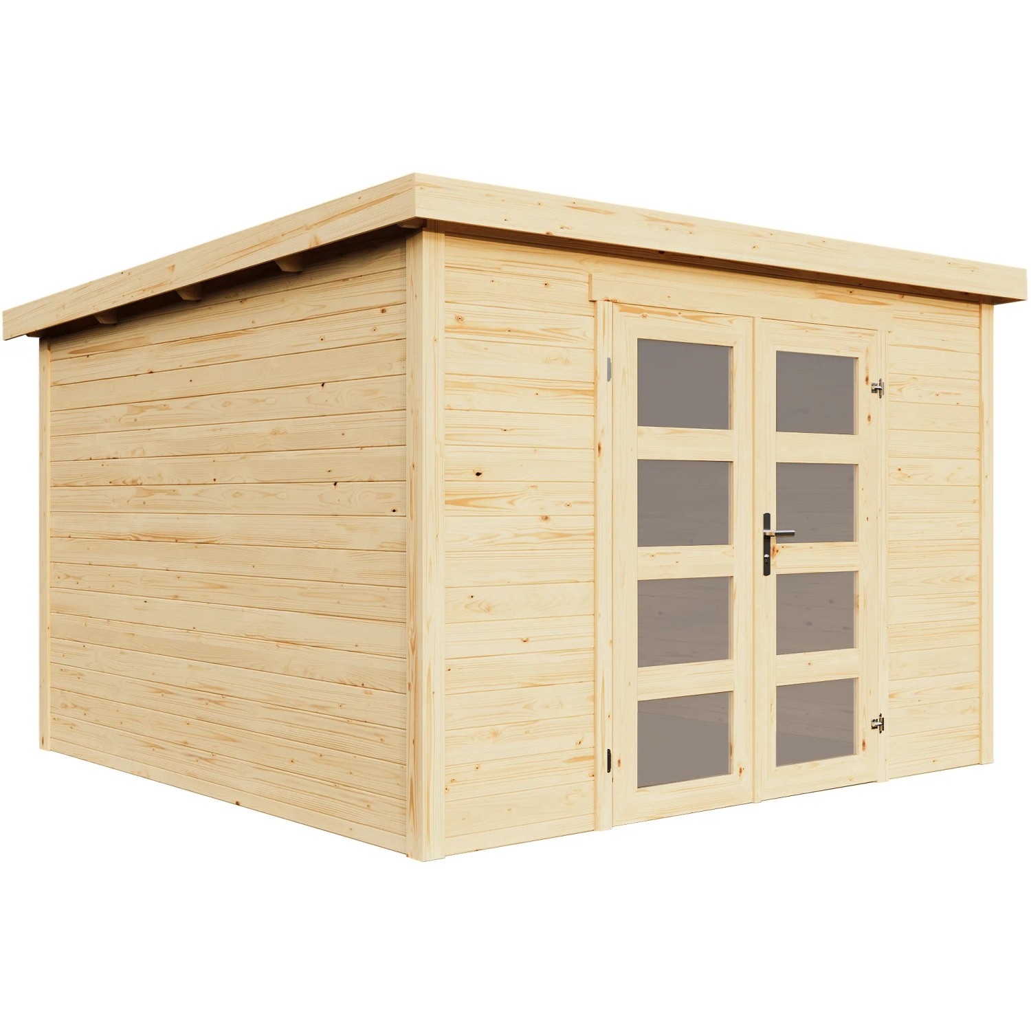 Lasita Holz-Gartenhaus Zambezi 6, naturbelassen mit Doppeltür und Fenster