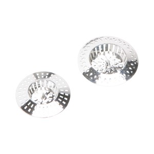 2er Set Chrom Haarsiebe (70/60 mm) für Spüle, Waschbecken, Dusche und Badewanne.