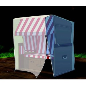 Acamp Schutzhülle für Strandkorb, transparent, ca. 128x105x140/165cm, schützt vor Staub und UV-Strahlen.