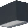 Moderne, dunkelgraue Ledvance Smart+ Brick LED-Außenwandleuchte mit Multicolor-Funktion.