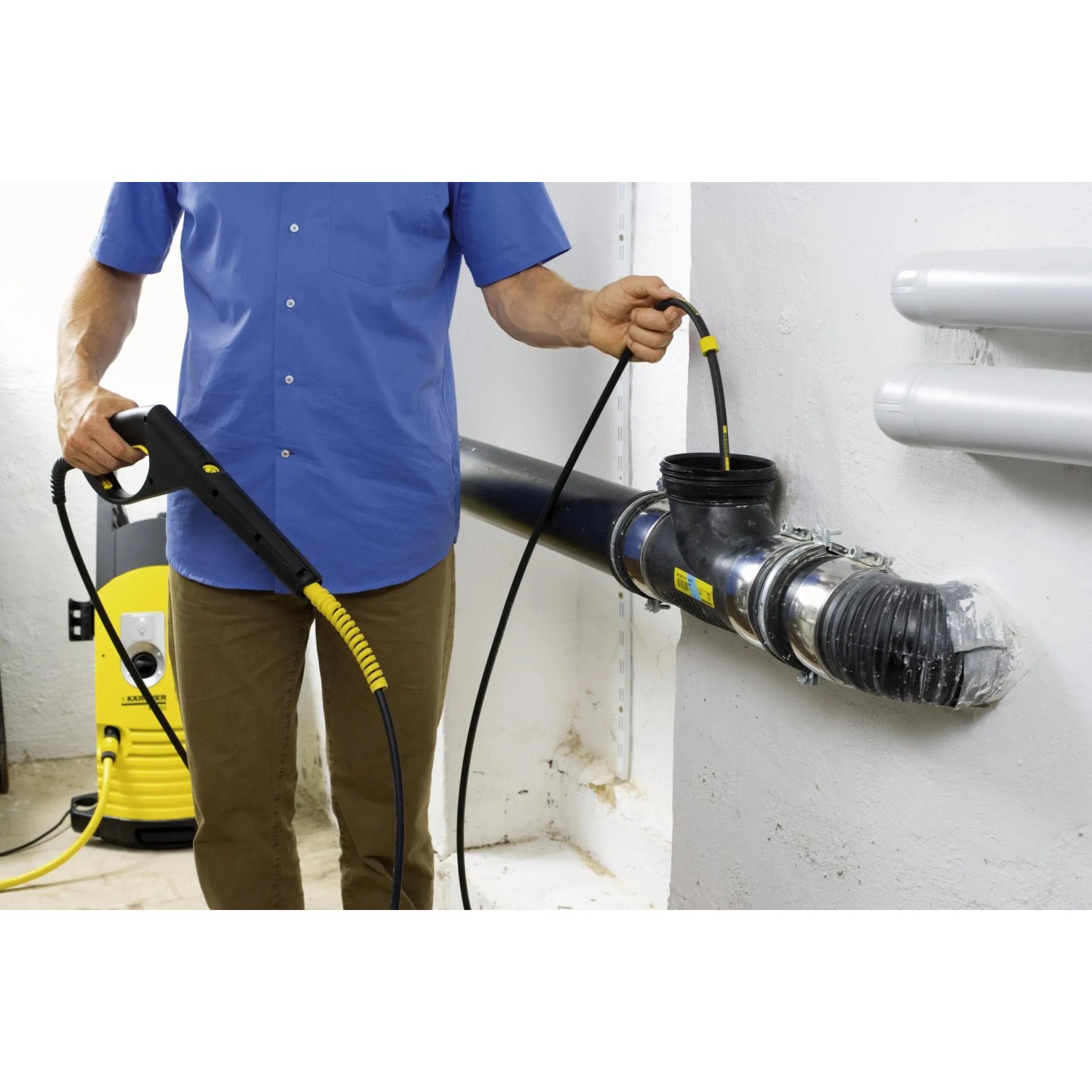 CHAVOR Hochdruckreiniger Abflussreiniger-Set – 30 M Schlauch, Rotierende & Knopfdüse, Bis 6090 PSI, Für Verstopfungen