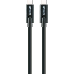 Schwaiger USB 3.2 Kabel, 2m, schwarz, mit Typ C Stecker für Computer & Multimedia Geräte.