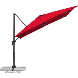 Roter Schneider Ampelschirm (340x270 cm) mit Dreh- und Neigefunktion. Sonnenschutz für Garten und Balkon.
