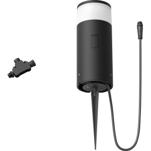 Philips Hue Calla LED-Sockelleuchte, Erweiterung für den Garten, schwarz. Smarte Außenbeleuchtung.