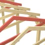 Skan Holz Schneelasterhöhung für Carport Sauerland, grün imprägniert, Detailansicht der Holzkonstruktion.