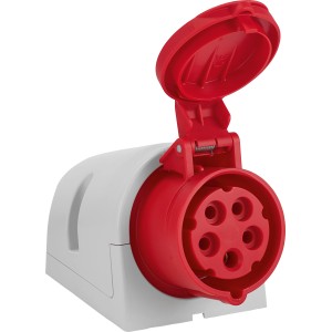 PCE CEE Wandsteckdose 5-polig IP44 16 A Rot