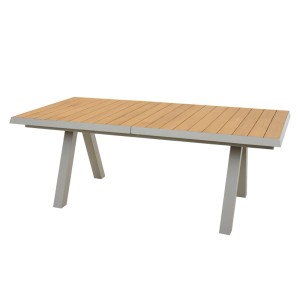Siena Garden Gartentisch ausziehbar HPL Seidengrau 100 cm x 200 cm