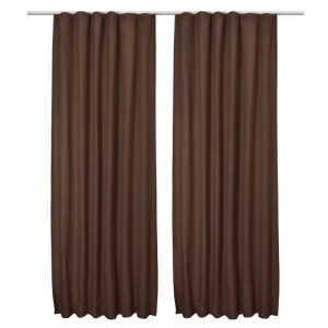 Beautissu Amelie Thermo-Vorhänge, 2er Set, 140x245 cm, Braun, mit Kräuselband.