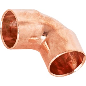 Kupfer Löt-Winkel Ø 15mm, 90 Grad Bogen für Kupferrohr Installation.