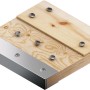 Bosch Expert Lochsäge Tough Material, Ø 51mm, im Einsatz an Holz und Metall dargestellt.