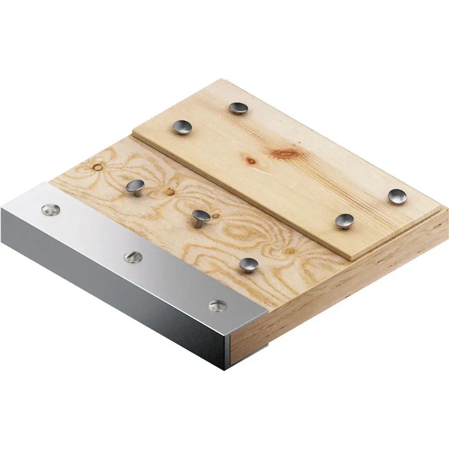 Bosch Expert Lochsäge Tough Material, Ø 51mm, im Einsatz an Holz und Metall dargestellt.