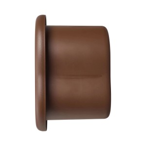 Elho Vogelhaus Organic, 25 cm, braun-weiß, Seitenansicht. Modernes Design für Garten und Balkon.