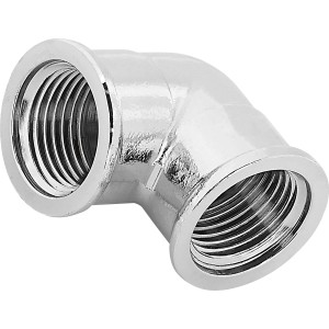 Verchromter Messing Gewinde-Winkel 18,6 mm (Rp 1/2) für Heizung und Sanitär.