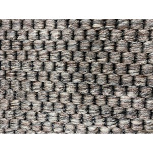 Detailaufnahme Stufenmatte Natura Taupe, 65x28 cm, gewebte Textur.