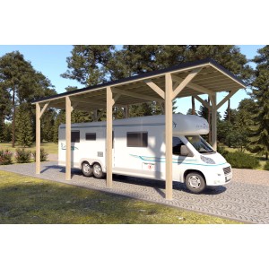 Holzbrüder Camping-Carport Ralf 32m² Imprägniert-Schwarz