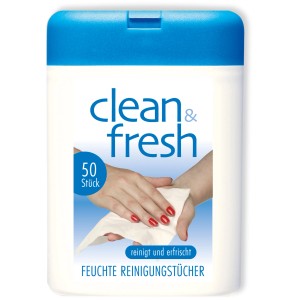 Clean&Fresh Reinigungstücher, 50 Stück in Spenderbox. Ideal für die hygienische Reinigung.